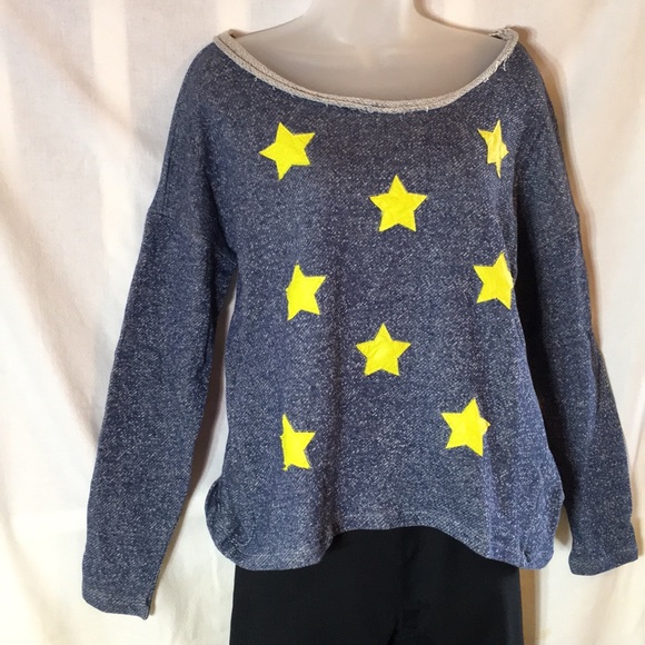 Classic Woman Tops - Star embellished high/low sweatshirt